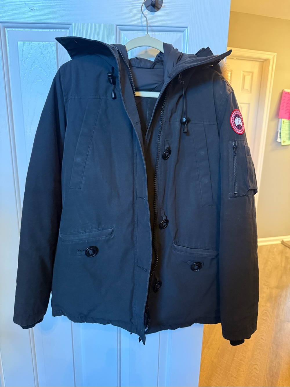 Canada Goose Black Down Montabello Parka with Fur-Trim Hood